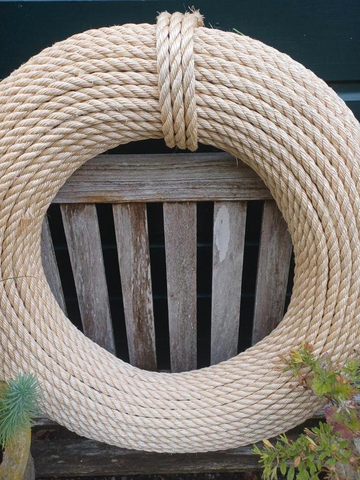 Mooie decoratieve krans van touw stoer handmade kerst, Antiek en Kunst, Curiosa en Brocante, Ophalen of Verzenden