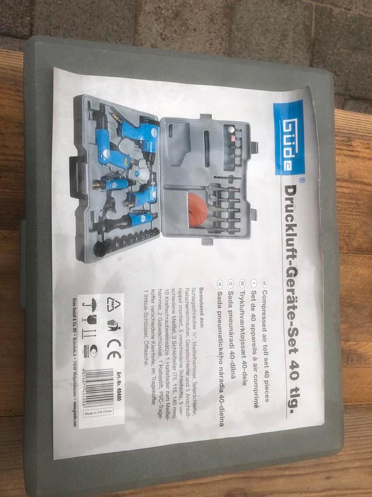 Luchtgereedschap Set - Compleet, Doe-het-zelf en Verbouw, Compressors, Gebruikt, 6 tot 10 bar, Minder dan 25 liter, Minder dan 200 liter/min