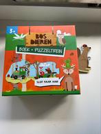 Puzzel trein bosdieren met boekje, Ophalen of Verzenden, Zo goed als nieuw