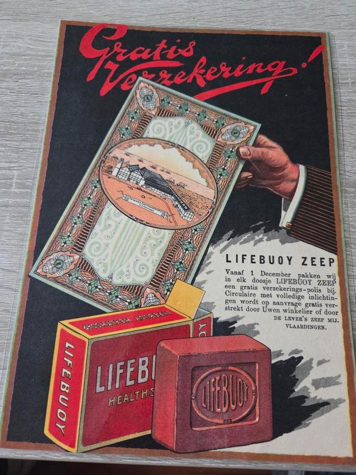 Oude Lifebuoy Reclame Poster, Verzamelen, Merken en Reclamevoorwerpen, Zo goed als nieuw, Ophalen of Verzenden
