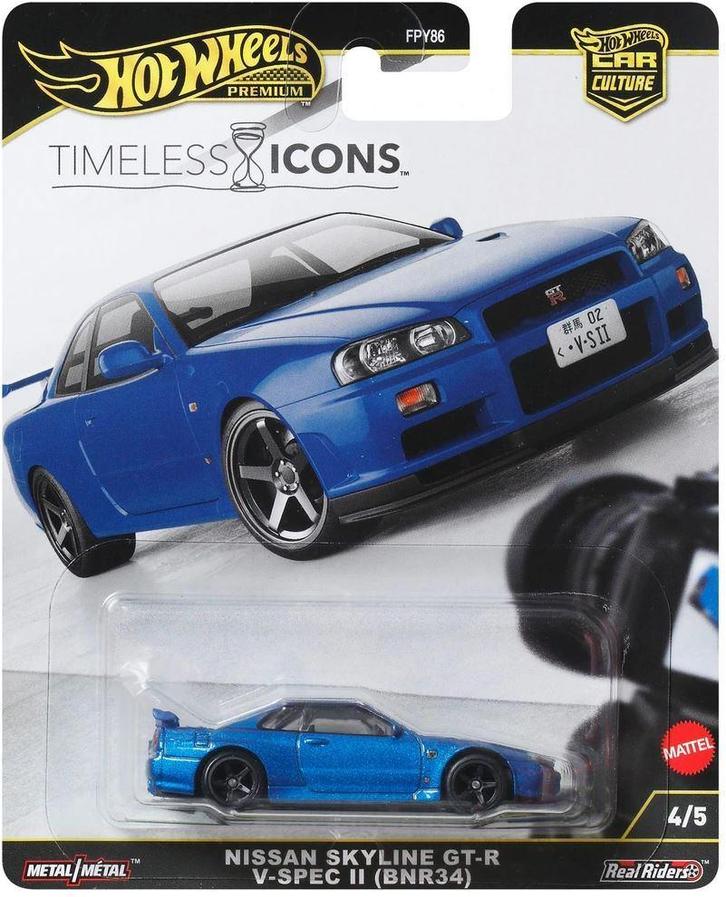 Hot Wheels Premium Nissan Skyline GT-R V-Spec II (BNR34), Kinderen en Baby's, Speelgoed | Speelgoedvoertuigen, Nieuw, Ophalen of Verzenden
