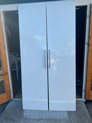 2x witte hoogglans Ikea Pax kast deuren (HXB) 195x50 - afbeelding 1