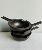 Arabia Liekki Finland 3 ovenschaaltjes / (jus) kommen bruin, Antiek en Kunst, Antiek | Servies los, Ophalen of Verzenden
