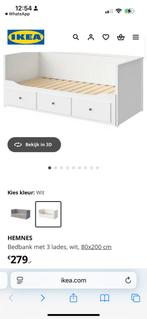 Ikea bedbank Hemnes, Gebruikt, Wit, Tweepersoons, Ophalen of Verzenden