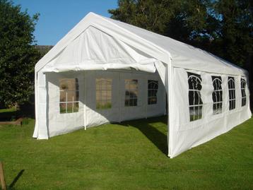 Party tent te huur 8x4m, +/- 55 pers, makkelijk opzetbaar. beschikbaar voor biedingen