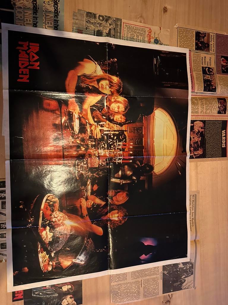 Iron Maiden vintage RARE, Ophalen of Verzenden, Zo goed als nieuw, Deurposter of groter, Film en Tv