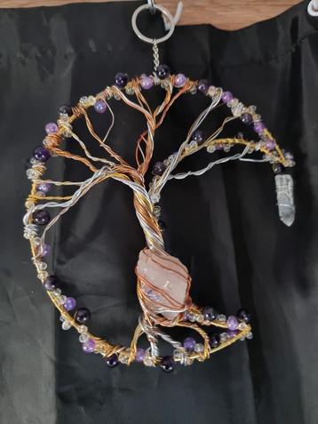 Handgemaakte levensboom suncatcher met de gouden driehoek  beschikbaar voor biedingen