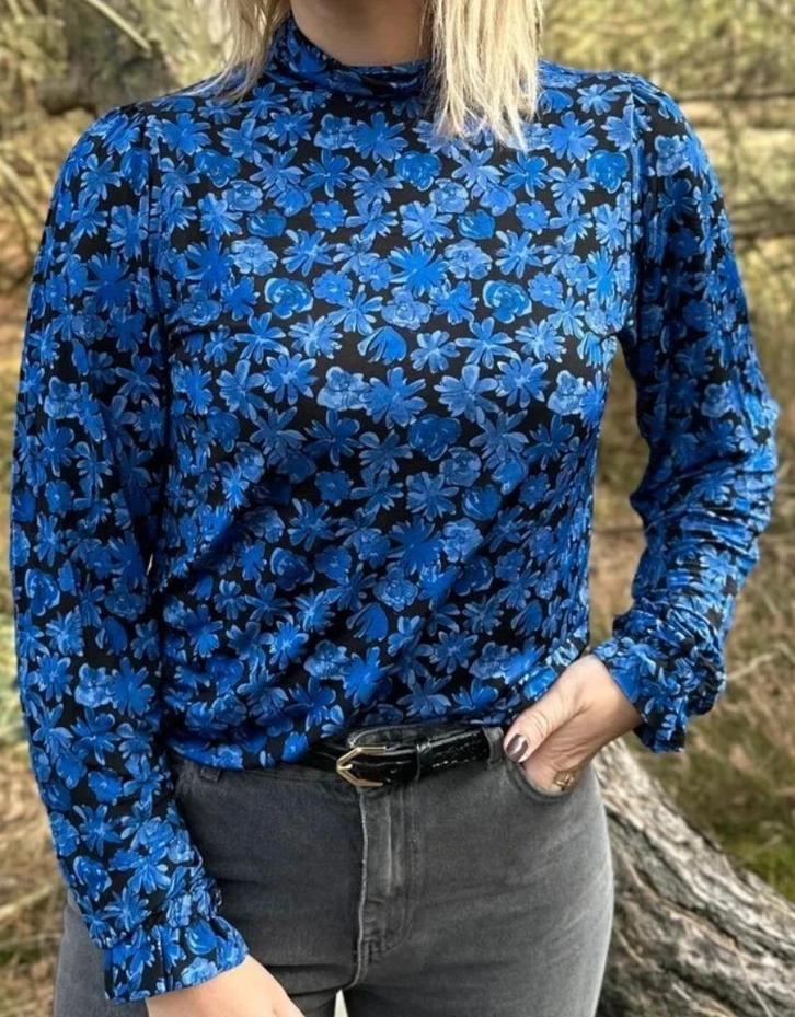 Fabienne Chapot Top Billy blauw maat M, Kleding | Dames, Tops, Zo goed als nieuw, Maat 38/40 (M), Blauw, Lange mouw, Ophalen of Verzenden