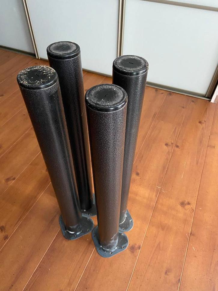 Tafelpoot Set - Zwart/grijs metaal, Huis en Inrichting, Tafelonderdelen, Gebruikt, Tafelpoot, 50 tot 100 cm, Minder dan 50 cm