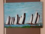 Schilderij van het Skutsjesillen Friesland., Ophalen, Nieuw, Schilderij, Minder dan 50 cm