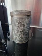 Mooi tinnen Biscuits blik van Delft, Ophalen of Verzenden