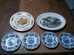 Delfts blauwe bordjes, Engelse schaal en schaal winterling, Antiek en Kunst, Ophalen of Verzenden