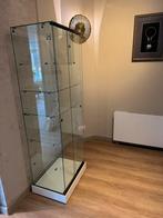 Glazen vitrine kast verrijdbaar!, Huis en Inrichting, Modern, 150 tot 200 cm, 25 tot 50 cm, Met deur(en)