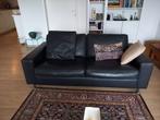 Leren 2-zits bank (zwart) moderne/strakke stijl – ca. 170 cm, Ophalen, 150 tot 200 cm, Driepersoons, Zo goed als nieuw