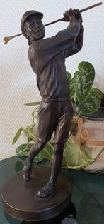 Brons beeld bronzen golver golfster vrouw, Ophalen of Verzenden, Brons