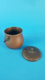 Brocante koperen ketel miniatuur, met hengsel en deksel. 7C6, Verzamelen, Tweedehands verkoop, Gebruikt, Ophalen of Verzenden