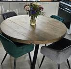 Ronde Steigerhouten Tafel - 140cm €100, Huis en Inrichting, Tafels | Eettafels, Gebruikt, Rond, Ophalen of Verzenden, Landelijk