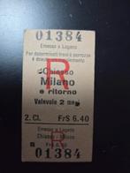 Oude trein ticket Lugano - Chiasso - Milano, Ophalen of Verzenden, Gebruikt