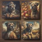 Border Terriër Barok onderzetters met houder, Ophalen of Verzenden, Nieuw, Glas of Kopje