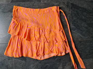 Seven sisters broekrok / skirt / roze/oranje, maat M