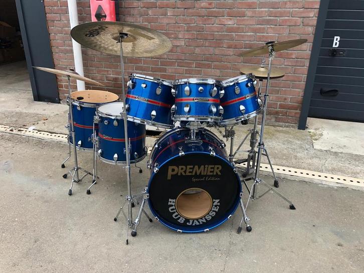 Drumstel Premier van drummer Huub Janssen, Muziek en Instrumenten, Drumstellen en Slagwerk, Gebruikt, Premier, Ophalen of Verzenden