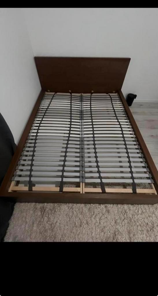 Malm bed Ikea 180x200, Huis en Inrichting, Slaapkamer | Bedden, Gebruikt, Tweepersoons, 180 cm, 200 cm, Hout, Bruin, Ophalen