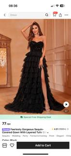 Black Gown for wedding/party/photoshoot, Kleding | Dames, Carnavalskleding en Feestkleding, Ophalen of Verzenden, Zo goed als nieuw