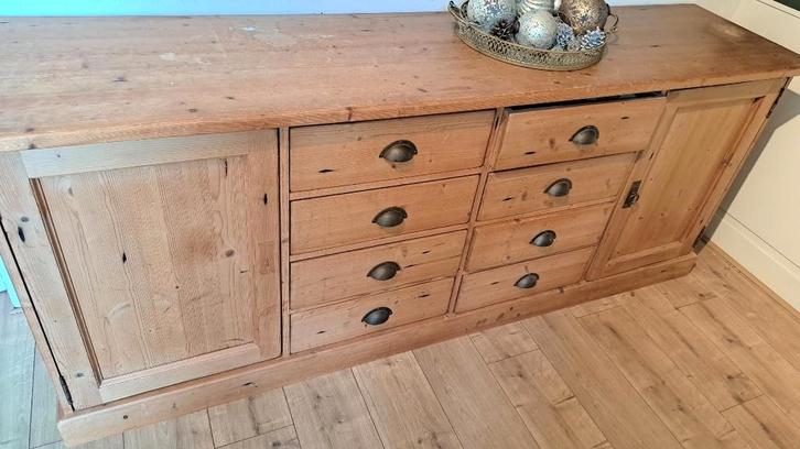 Grenen Commode Ladenkast 204 x 48,5 cm. Hoog 83 cm., Huis en Inrichting, Kasten | Ladekasten, Gebruikt, Minder dan 100 cm, 200 cm of meer