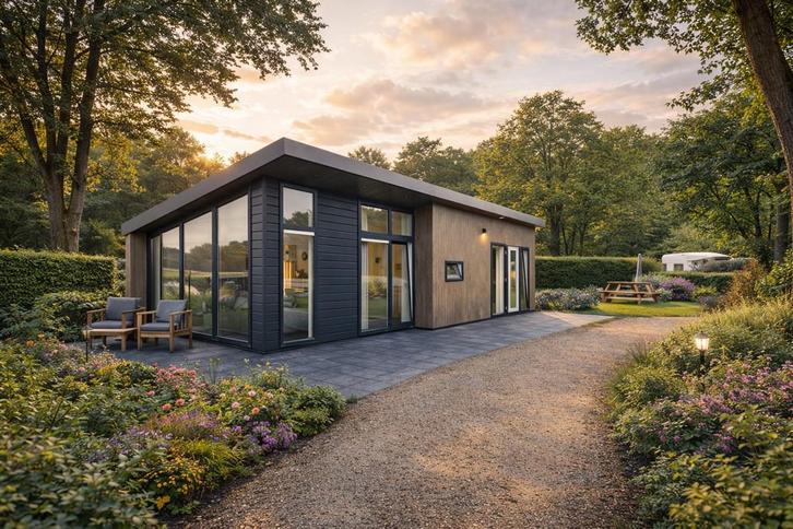 Luxe chalet Emma te koop 4,50 x 12,50 meter, Caravans en Kamperen, Stacaravans