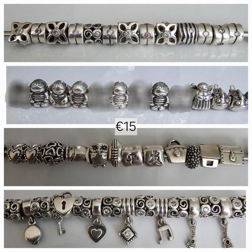Prachtige originele Pandora bedels (zilver) oa met zirkonia, Sieraden, Tassen en Uiterlijk, Bedels, Zo goed als nieuw, Pandora