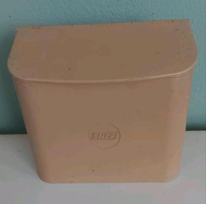 Originele vintage SNCF prullenbak uit Franse trein, Antiek en Kunst, Curiosa en Brocante, Ophalen of Verzenden