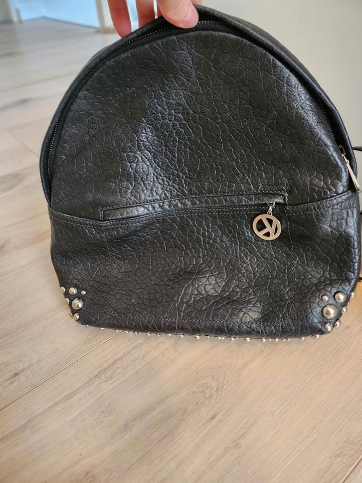 Kesslord zwarte leren rugzak, Sieraden, Tassen en Uiterlijk, Tassen | Rugtassen, Zo goed als nieuw, Overige merken, 25 tot 40 cm