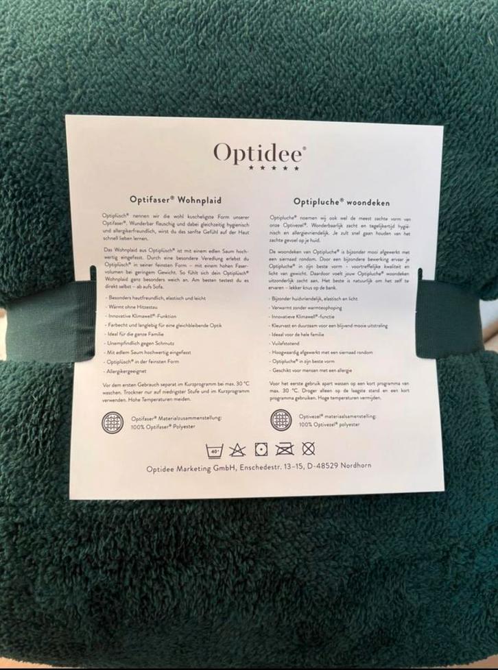 Optidee Optipluche Woon-Plaid, Huis en Inrichting, Woonaccessoires | Plaids en Woondekens, Nieuw, Ophalen of Verzenden