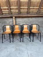 4 Vitra Belleville wood stapelbare design stoelen, Hout, Zwart, Ophalen of Verzenden, Vier