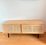 Houten TV meubel met webbing (Daaf, Karwei), Huis en Inrichting, Kasten | Televisiemeubels, Ophalen, 100 tot 150 cm, Zo goed als nieuw