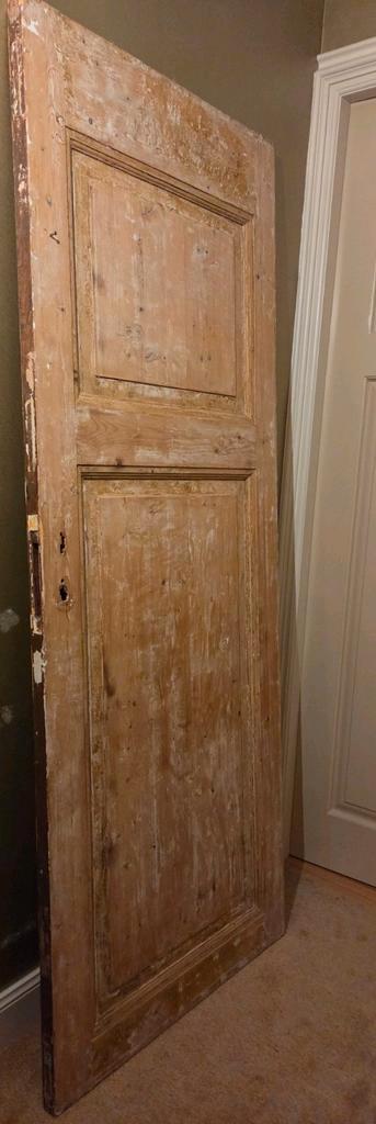 Antieke franse grenen oudgrenen paneeldeur paneel deur luik, Doe-het-zelf en Verbouw, Deuren en Horren, Gebruikt, Binnendeur, 200 tot 215 cm