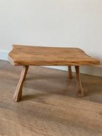 Vintage brutalist boomstam krukje hout bijzettafel, Ophalen of Verzenden, Zo goed als nieuw, Hout