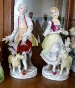 porselein figuur stel - man herder - vrouw herderin, Ophalen of Verzenden, Zo goed als nieuw, Mens