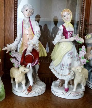 porselein figuur stel - man herder - vrouw herderin beschikbaar voor biedingen