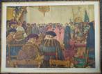 Oude schoolplaat met Luther op de Rijksdag in Worms 1521, Ophalen of Verzenden, Geschiedenis