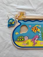 Houten vormenpuzzel hengel spel magneet puzzel sint kerst, Ophalen, Gebruikt, Van hout, Minder dan 10 stukjes