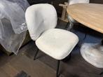 Richmond Interiors vier eetkamerstoelen Kiki, teddy stof wit, Huis en Inrichting, Stoelen, Ophalen, Wit, Zo goed als nieuw, Stof