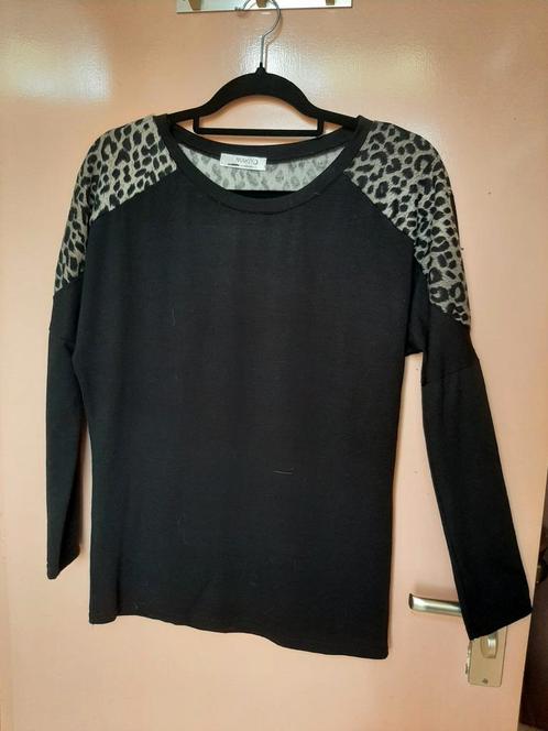 Zwart T-shirt met Luipaardprint - Maat M, Kleding | Dames, T-shirts, Nieuw, Maat 38/40 (M), Zwart, Lange mouw, Ophalen of Verzenden