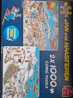 Jan van Haasteren At the beach en Break a leg 1000 stukjes, Ophalen of Verzenden, 500 t/m 1500 stukjes, Zo goed als nieuw, Legpuzzel