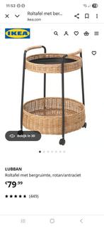 IKEA ROLTAFEL MET OPBERGRUIMTE ZGAN, Ophalen, Zo goed als nieuw, Rond