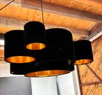 Grote hanglamp zwart velours met goud, Ophalen, Zo goed als nieuw, Stof, 75 cm of meer