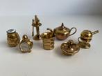 Set van 7 koperen poppenhuis attributen, Ophalen of Verzenden, Zo goed als nieuw, Poppenhuis