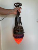 Hanglamp, Art Deco, glas/gietijzer, antiek, Huis en Inrichting, Lampen | Hanglampen, Ophalen, Gebruikt, 50 tot 75 cm, Art Deco antiek