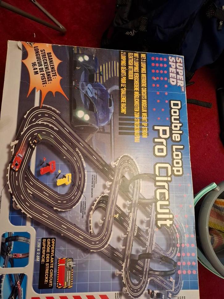 Super Speed Double Loop Pro Circuit Racebaan, Kinderen en Baby's, Speelgoed | Racebanen, Gebruikt, Racebaan, Elektrisch, Overige merken