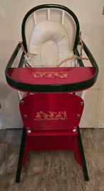 Originele Vintage kindereetstoel met nieuw echt leren tuigje, Kinderen en Baby's, Kinderstoelen, Ophalen, Zo goed als nieuw, Overige typen